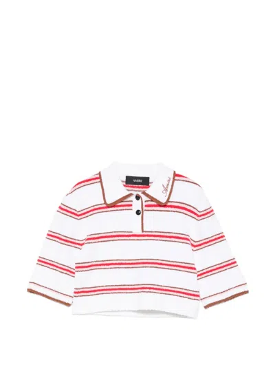 Amiri Striped Logo-embroidered Polo Top In Multi