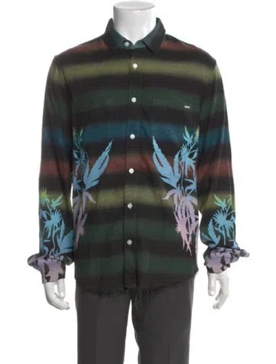 Pre-owned Amiri Striped Long Sleeve Shirt In Green