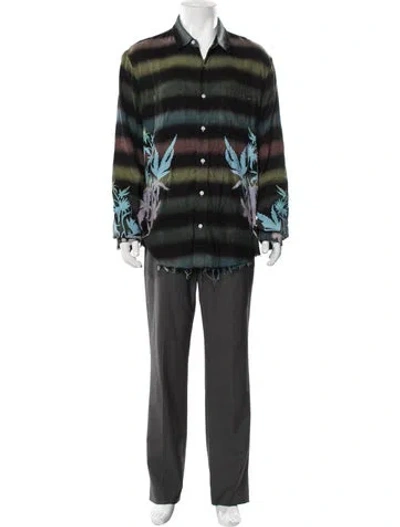 Pre-owned Amiri Striped Long Sleeve Shirt In Green
