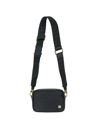 Amiri Striped Messenger Bag In Black
