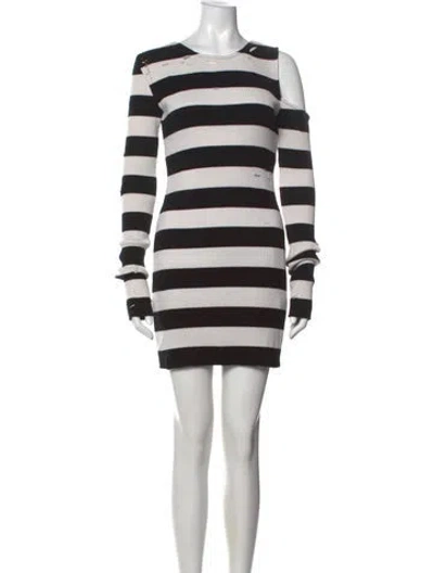 Pre-owned Amiri Striped Mini Dress W/ Tags In Black