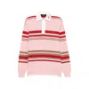 Amiri Striped Oversized Long-sleeve Polo In Multi