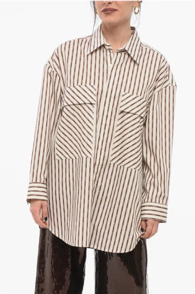 AMIRI STRIPED PRINT LONG SLEEVED SHIRT