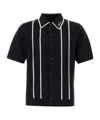 Amiri Script Stripe Shirt Contrast Piping In Black