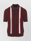 Amiri Striped Shirt With Embellishments And Short Sleeves In Burgundy