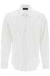 Amiri Striped Long-sleeved Concealed Button Shirt In Mixed Colours