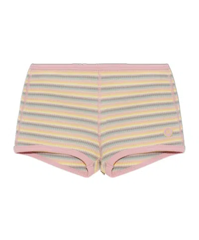 Amiri Striped Shorts In Brown