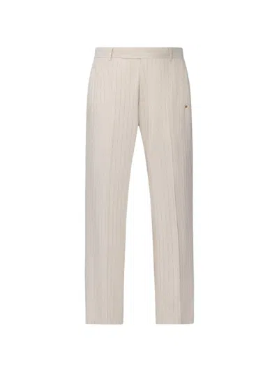 Amiri Striped Tailored Trousers In White