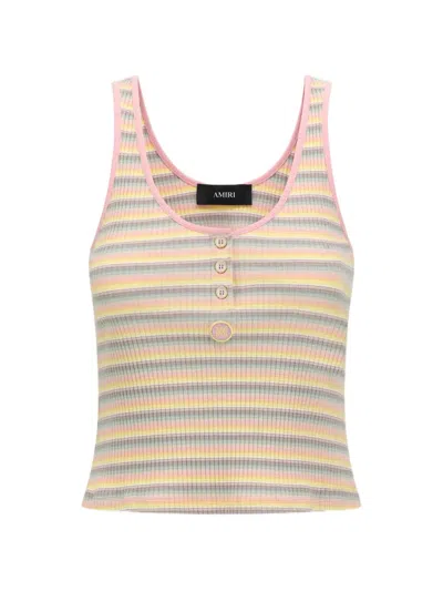 Amiri Striped Tank Top In Neutral