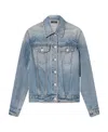 Amiri Structured-shoulder Denim Trucker Jacket In Gray