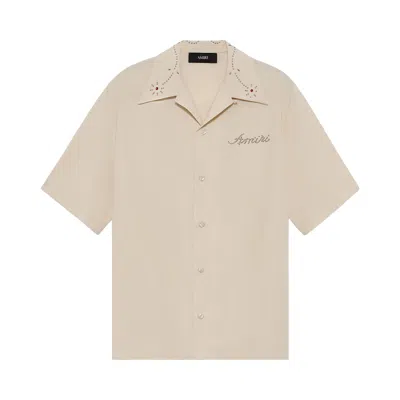 Pre-owned Amiri Stud Camp Shirt 'ivory' | White | Men's Size Xxl