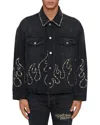 Amiri Studs Flames Trucker Jacket In Black