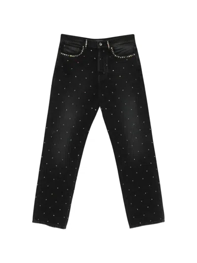 Amiri Studs Embellished Ao Straight Jeans In Black