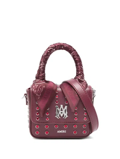 Amiri Studded Logo Mini Bag In Purple