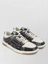 Amiri Skel Top Black Sneaker With Beads And Crystals Application And Logo On The Heel In Fabric And Cotton In White