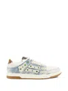 Amiri Skel Top Low Embellished Sneakers In Blue