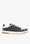 Amiri Skel Top Black Sneaker With Beads And Crystals Application And Logo On The Heel In Fabric And Cotton In Black