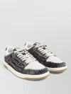 Amiri Skel Top Black Sneaker With Beads And Crystals Application And Logo On The Heel In Fabric And Cotton In Gray