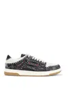 Amiri Skel Top Black Sneaker With Beads And Crystals Application And Logo On The Heel In Fabric And Cotton In Multi