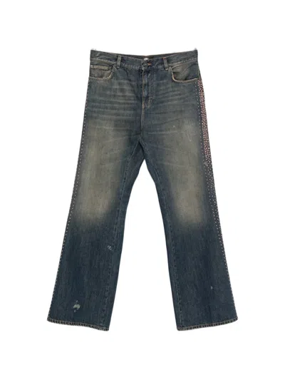 AMIRI STUD-EMBELLISHED FLARED JEANS