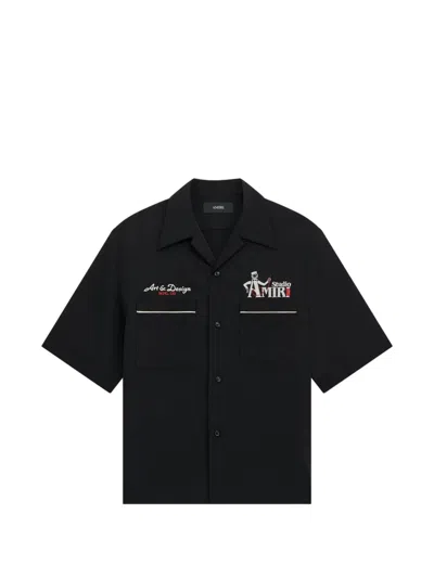 Amiri Studio Camp Shirt In Black