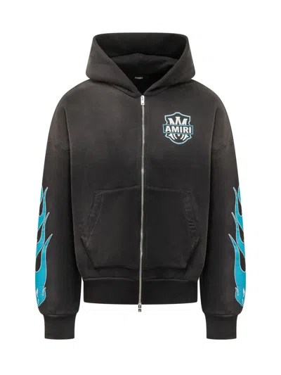 Amiri Stylish Mini Hoodie Sweatshirt With Kangaroo Pockets In Black