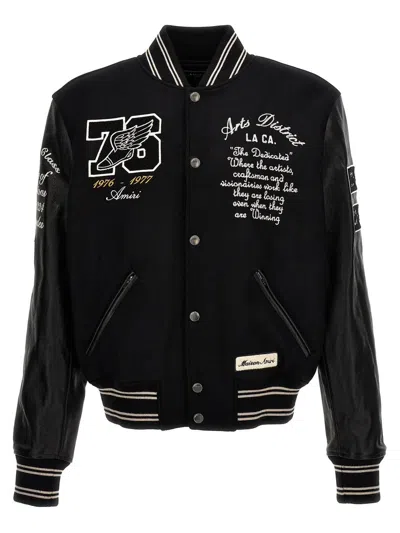 Amiri Stylish Oversized Varsity Jacket For Men In Black