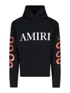 Amiri Black Hoodie With Maxi Logo Lettering On The Front And Snake Print On The Sleeves In Black