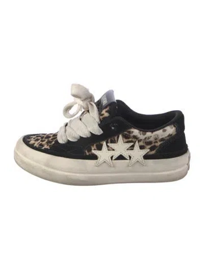Pre-owned Amiri Suede Animal Print Sneakers In Neutrals