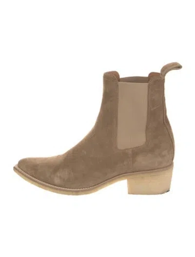 Pre-owned Amiri Suede Chelsea Boots In Neutral