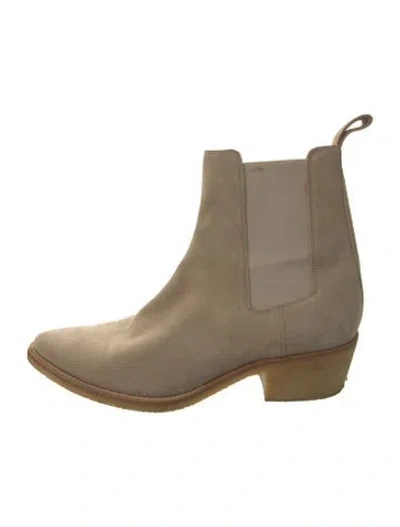 Pre-owned Amiri Suede Chelsea Boots In Neutral