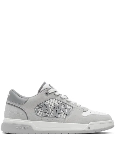 Amiri Logo-embellished Suede Sneakers In Grey