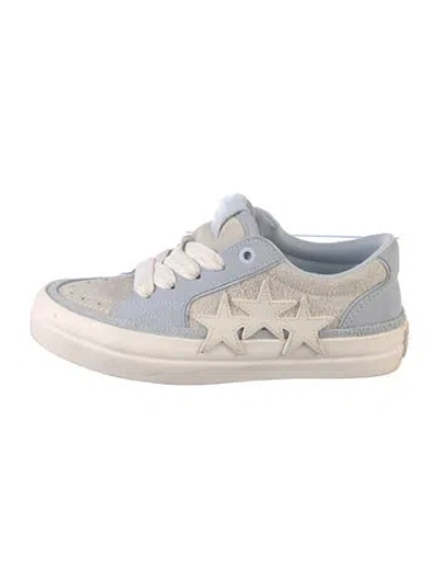Pre-owned Amiri Suede Embroidered Accent Sneakers In Blue