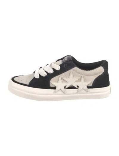 Pre-owned Amiri Suede Graphic Print Sneakers In Black