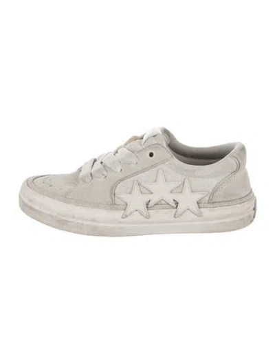 Pre-owned Amiri Suede Graphic Print Sneakers In Neutrals