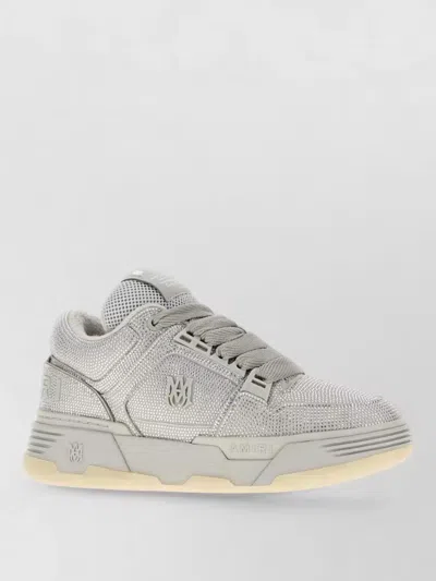 Amiri Suede Leather Crystal Low-top Sneakers In Multi