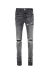 Amiri Stretch Denim Jeans Distressed Detailing In Black