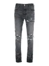 Amiri Stretch Denim Jeans Distressed Detailing In Gray
