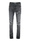 Amiri Stretch Denim Jeans Distressed Detailing In Gray