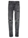Amiri Stretch Denim Jeans Distressed Detailing In Black