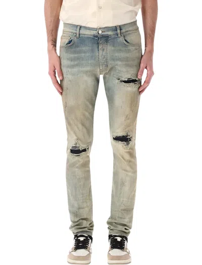 Amiri Suede Mx1 Jeans In Blue