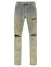 Amiri Suede Mx1 Jeans Distressed Style Trousers