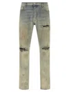 Amiri Suede Mx1 Jeans Distressed Style Trousers In Brown