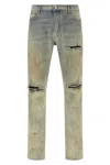 Amiri Suede Mx1 Jeans Distressed Style Trousers In Blue