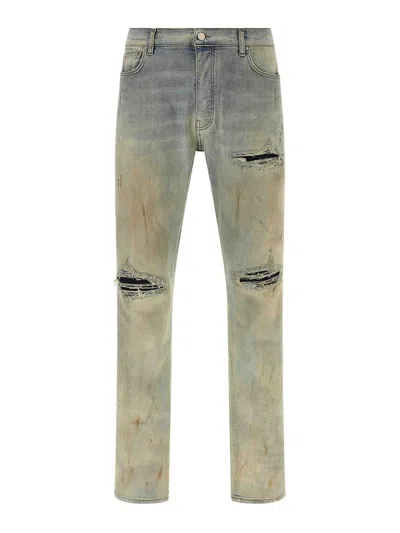 Amiri Suede Mx1 Jeans In Nude