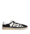 Amiri Pacific Bones Black Sneakers With Contrasting Side Patches And Logo Patch On The Tongue In Leather M In Black