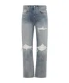 Amiri Straight Leg Mid-rise Distressed Trousers