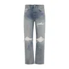 Amiri Mx1 Straight-leg Ripped Jeans In Gray