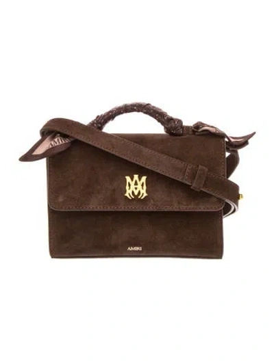 Pre-owned Amiri Suede Top Handle Bag In Brown