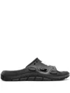 Amiri Logo-patch Round-toe Slides In Black
